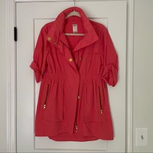 Ali Ro coral color short sleeve lightweight jacket